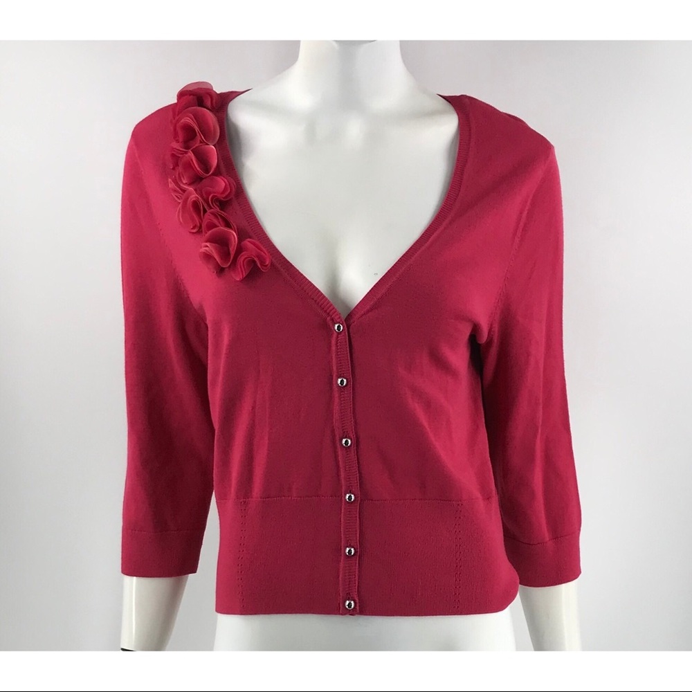 WHBM Pink Button Down Sweater - Picture 1 of 5